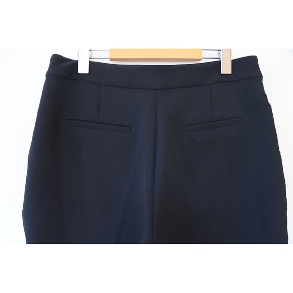 Aritzia Wilfred Back Zip-Front Crepe Flared Cropped Trousers Black 12 - Picture 5 of 5